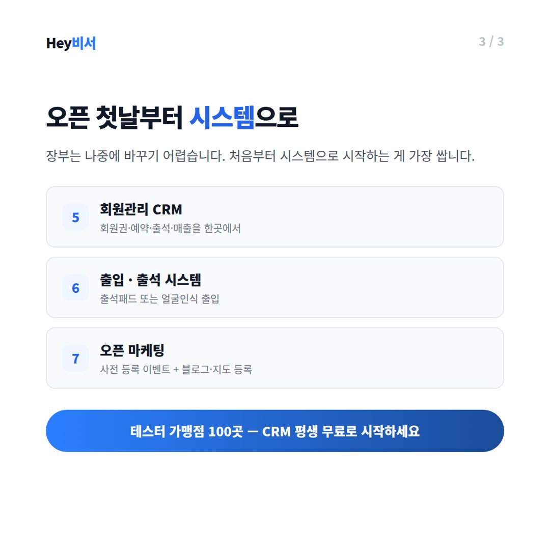 오픈 첫날부터 시스템으로 — 체크리스트 5~7