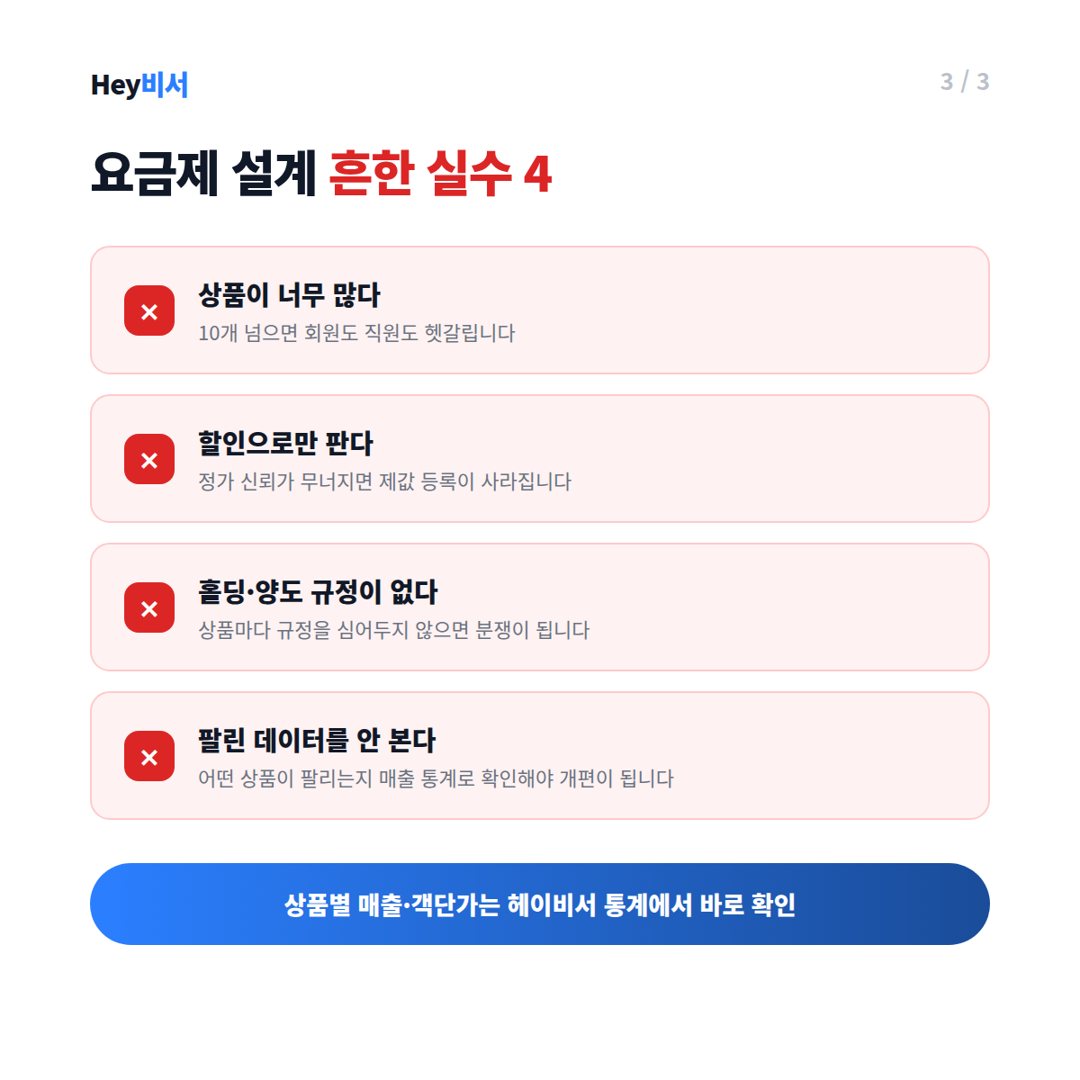 요금제 설계 흔한 실수 4가지