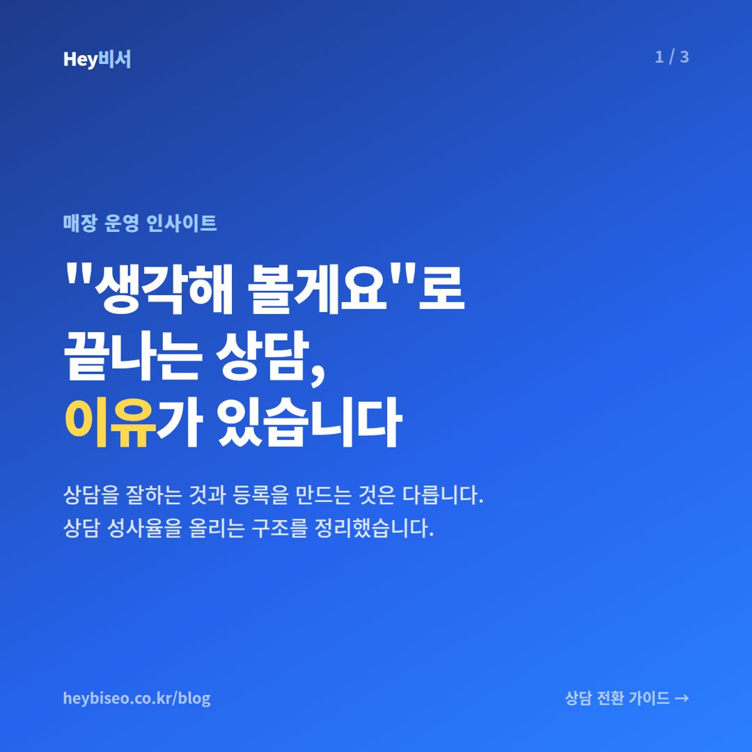 상담 성사율, 화술이 아니라 구조입니다
